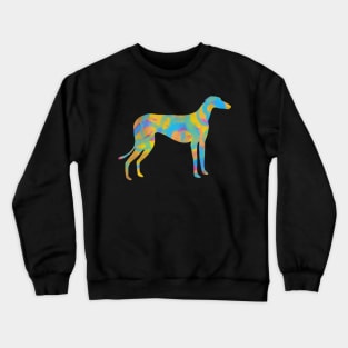 Yellow blue pink and green Greyhound dog Crewneck Sweatshirt